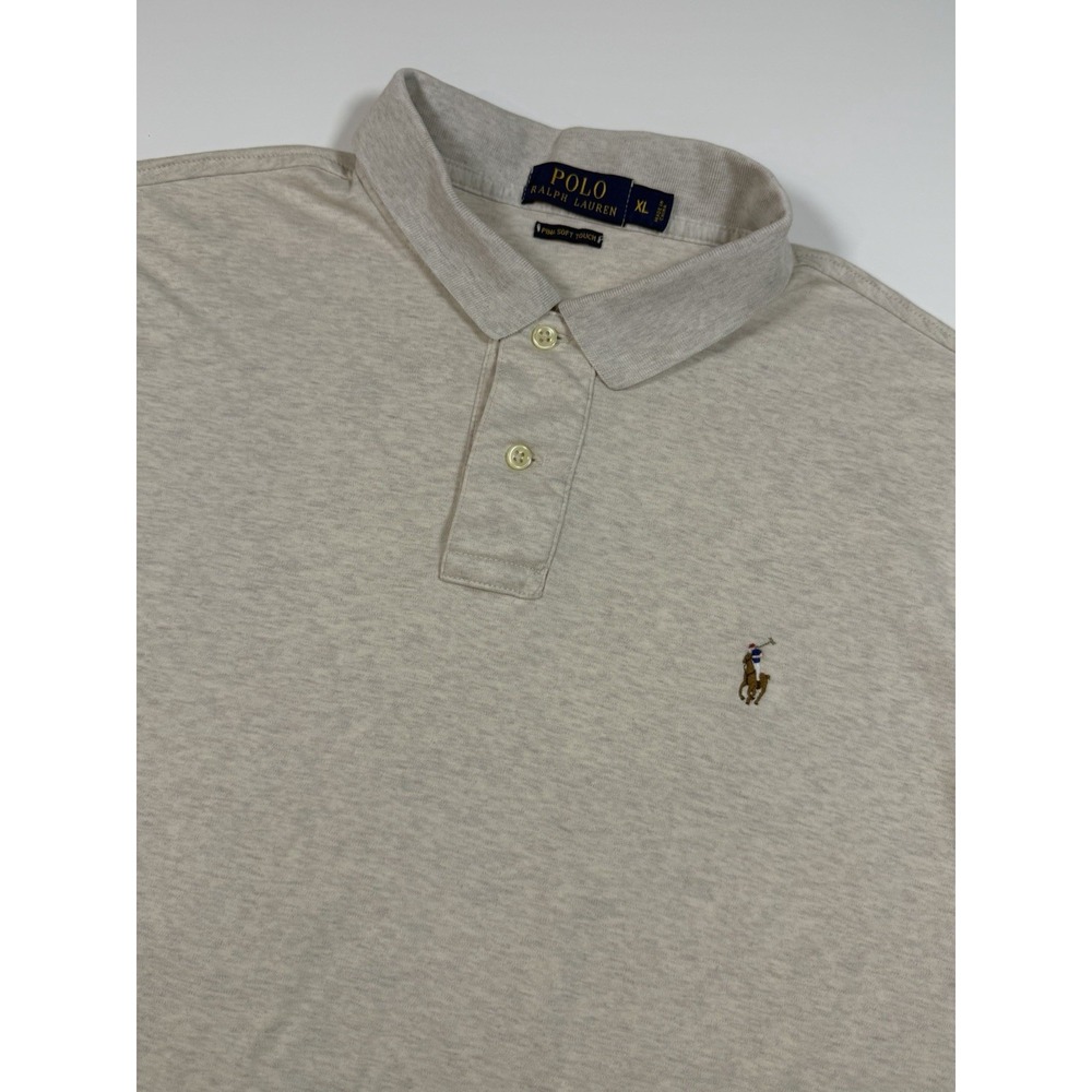 Polo Ralph Lauren Shirt Men's XL Beige Heather Pima Soft Touch Polo Golf